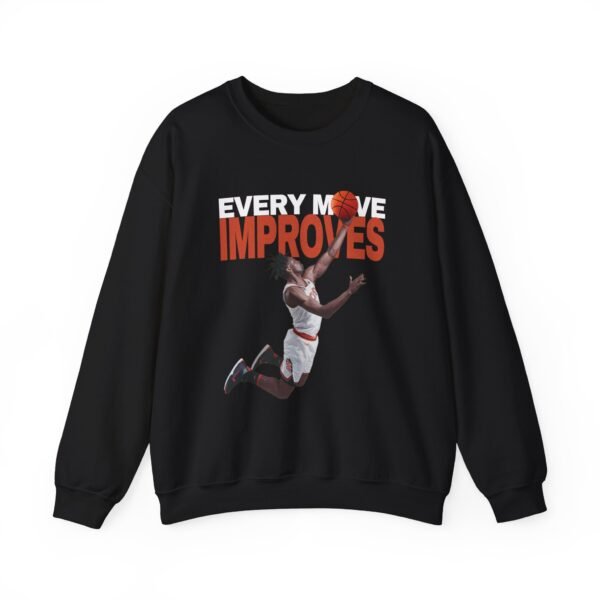 Every Move Improves - Motivational Basketball Crewneck Sweatshirt - Image 3