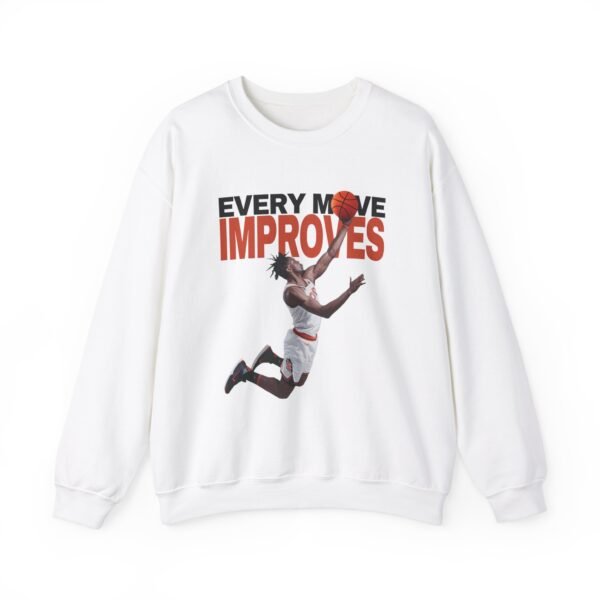 Every Move Improves - Motivational Basketball Crewneck Sweatshirt - Image 2