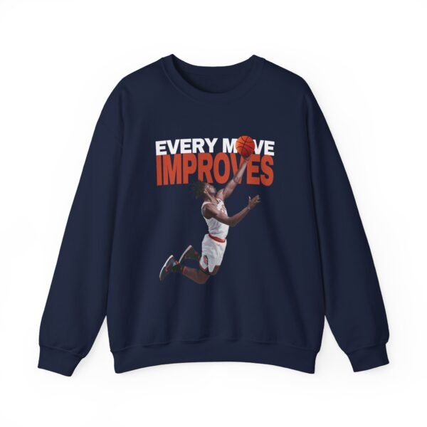 Every Move Improves - Motivational Basketball Crewneck Sweatshirt - Image 5