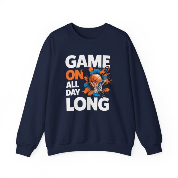 Basketball Fan Crewneck Sweatshirt - Game on All Day Long - Image 6