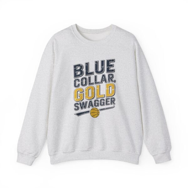 Indiana Pacers Fans Sweatshirt - Vintage Typography Blue Collar Gold Swagger - Image 2