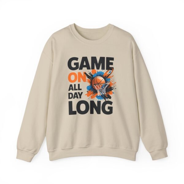 Basketball Fan Crewneck Sweatshirt - Game on All Day Long - Image 4