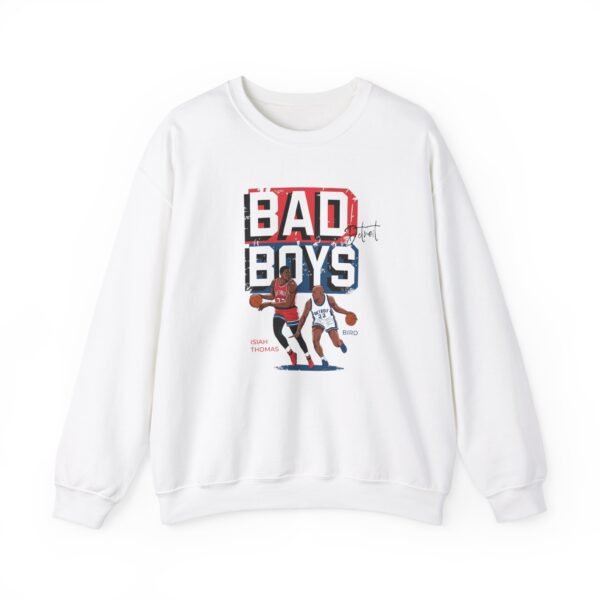 Detroit Pistons Fans Sweatshirt - Isiah Thomas and Bird Vintage Sweatshirt - Image 2