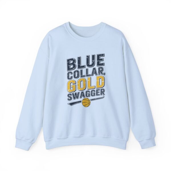 Indiana Pacers Fans Sweatshirt - Vintage Typography Blue Collar Gold Swagger - Image 3