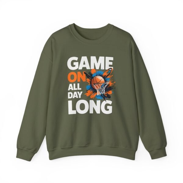 Basketball Fan Crewneck Sweatshirt - Game on All Day Long - Image 5