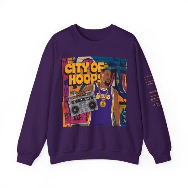 90s Hip-Hop Style of Los Angeles Lakers Fan Crewneck Sweatshirt - LA Vibes