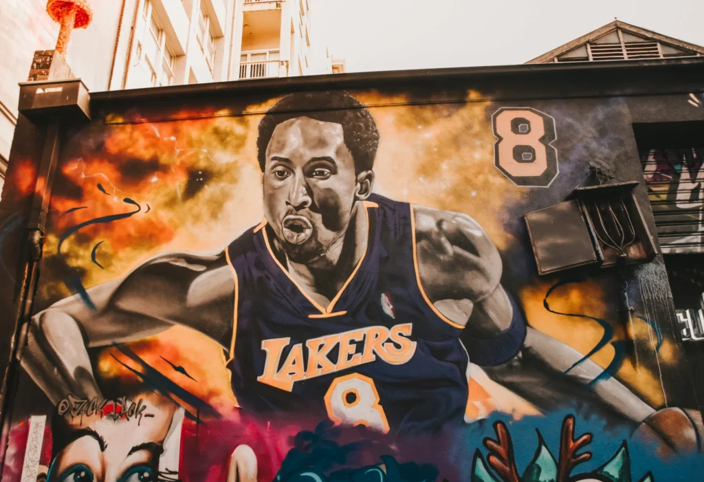 wall graffiti for basketball player