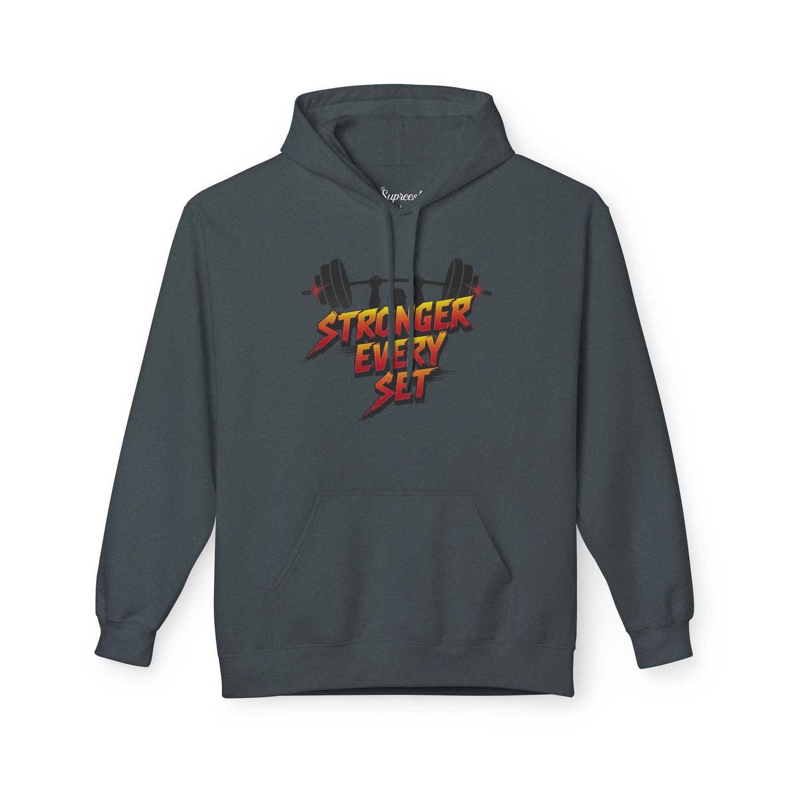 Motivational Gym Hoodie - Stronger Every Set