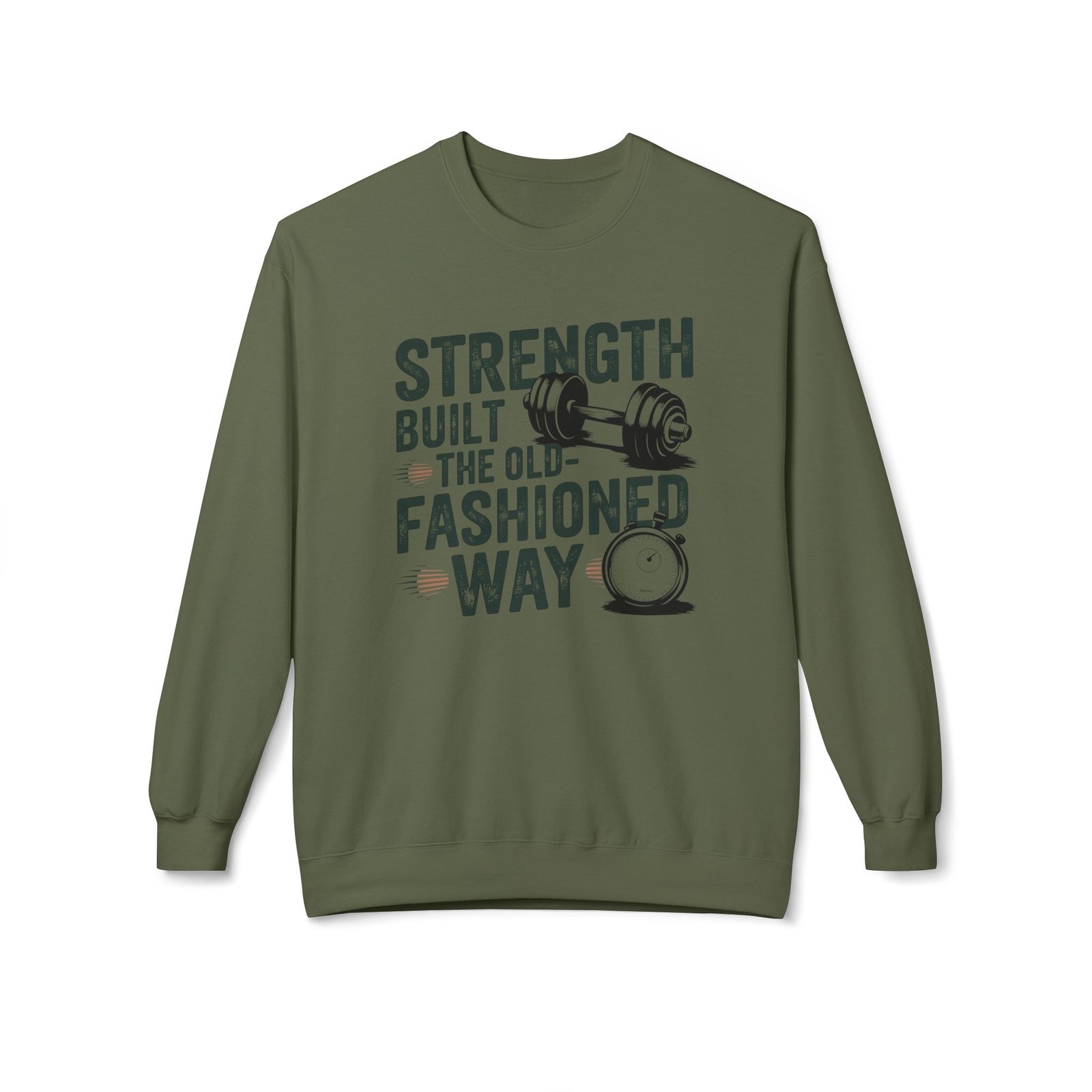 Vintage Gym Sweatshirt - Strength Build The Old Fashioned Way