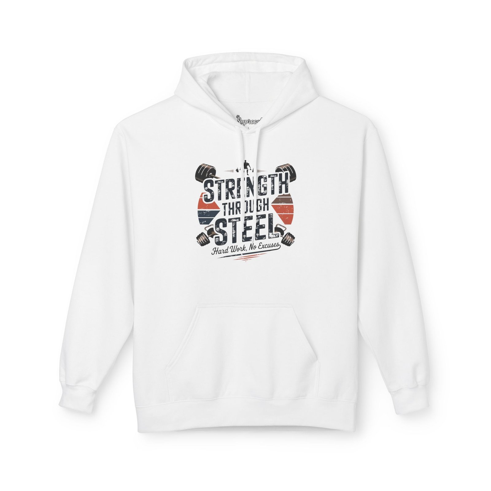 Retro Gym Hoodie - Strength Through Steel