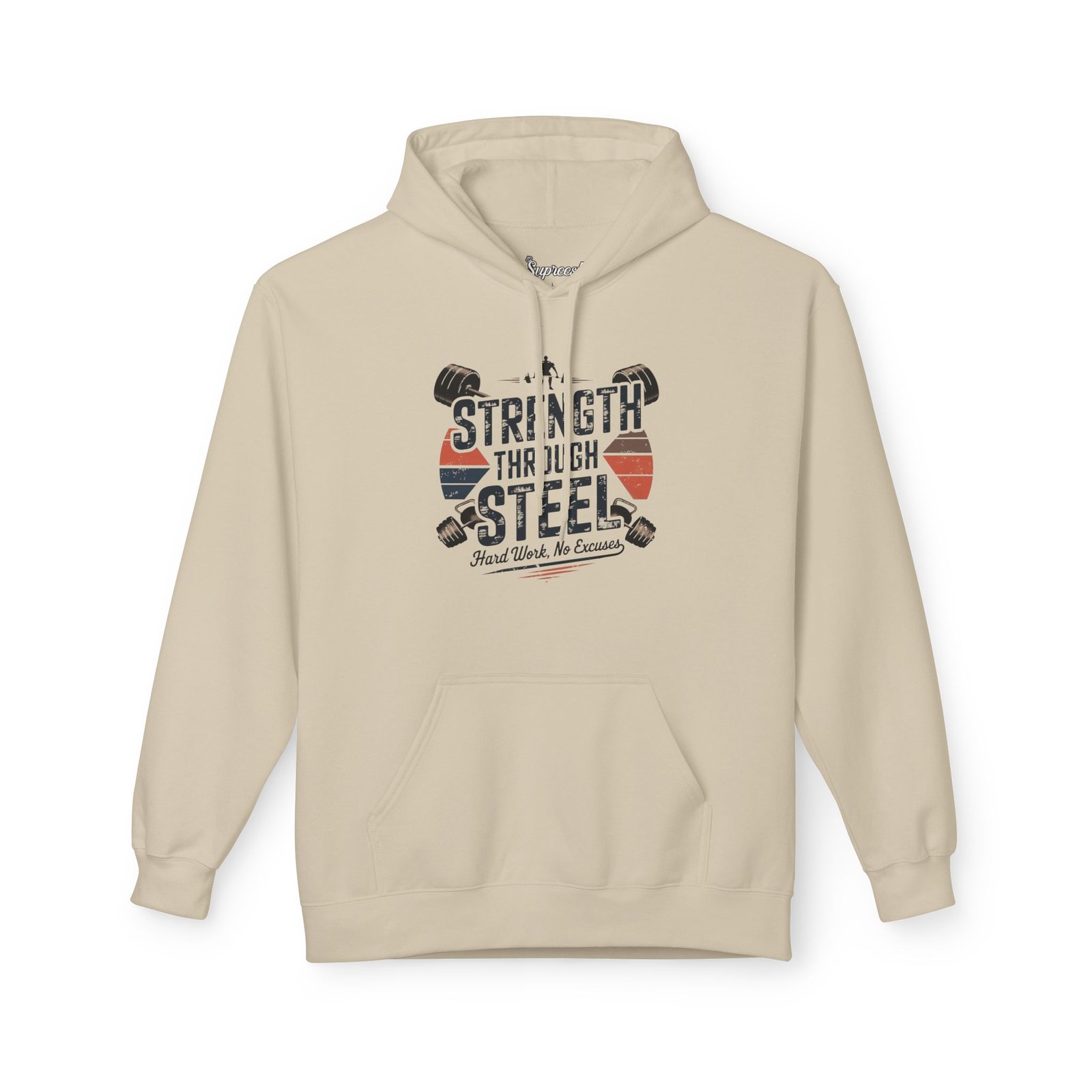 Retro Gym Hoodie - Strength Through Steel