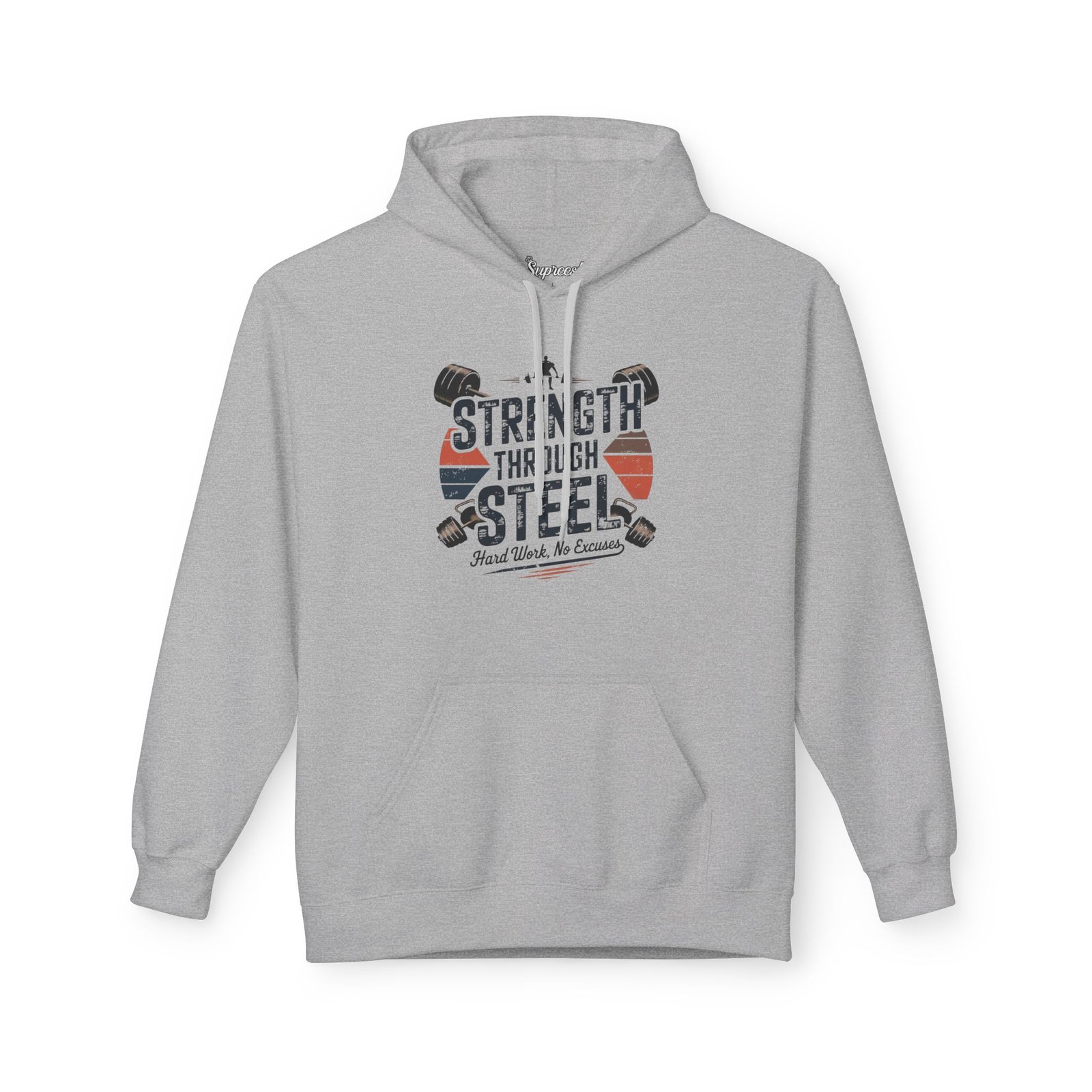 Retro Gym Hoodie - Strength Through Steel