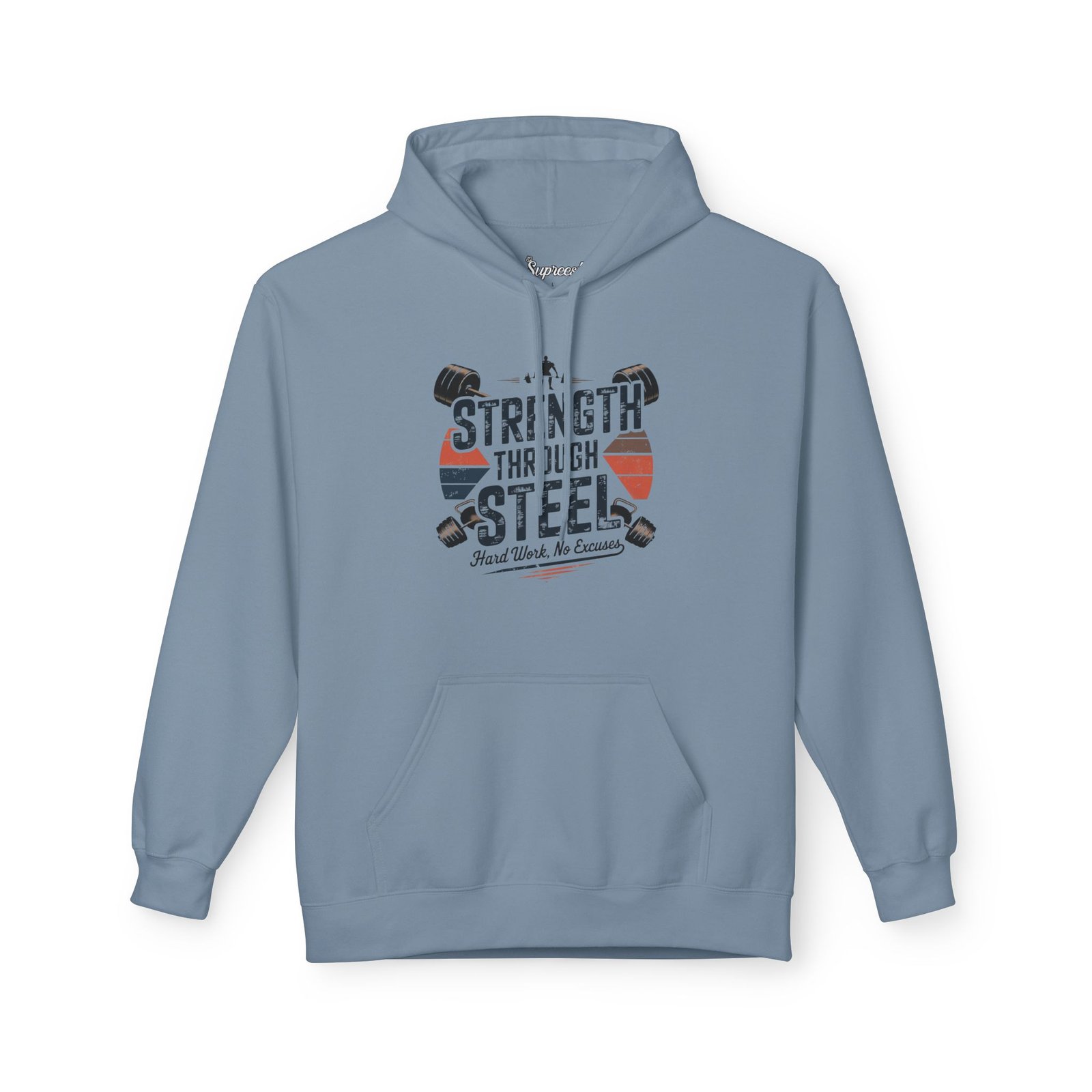 Retro Gym Hoodie - Strength Through Steel